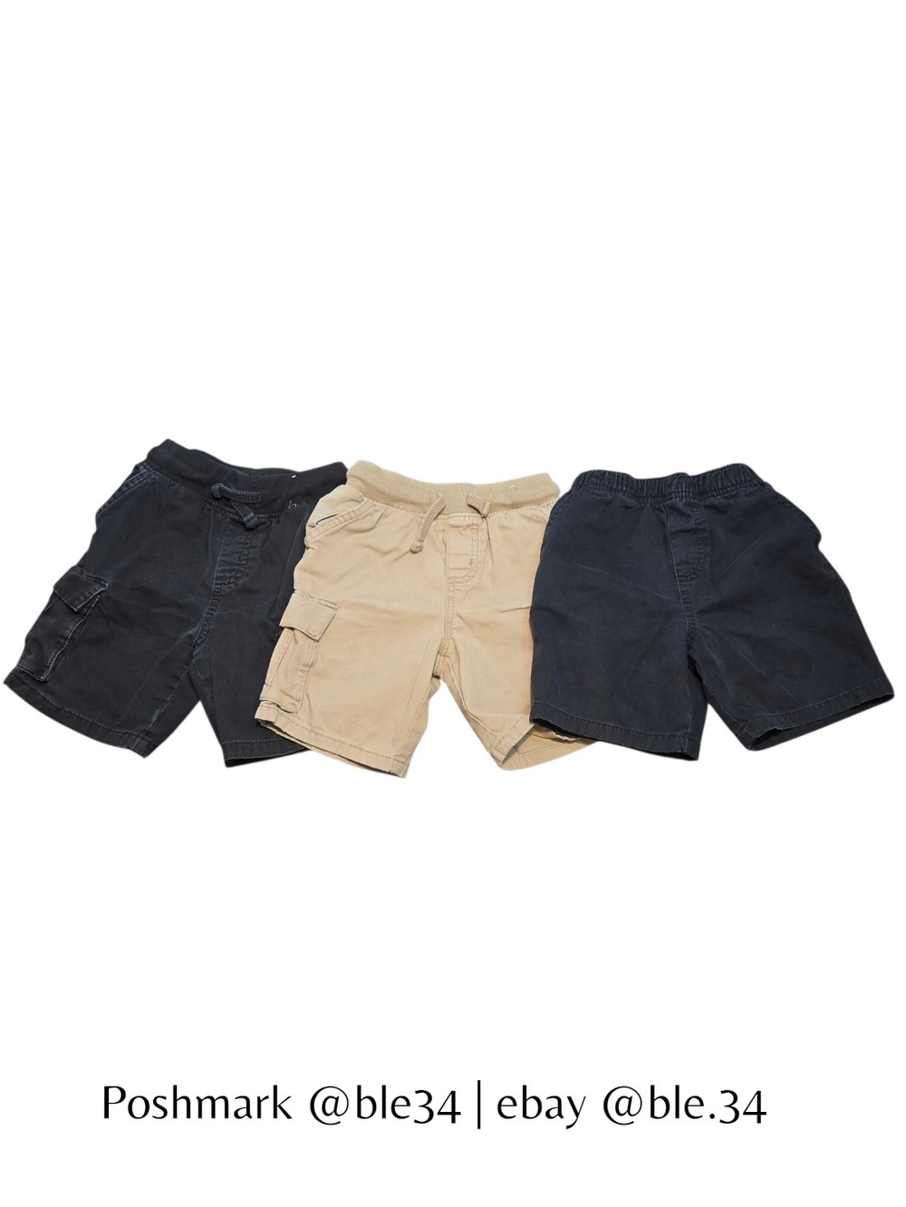 *SALE* LOT of 3 Garanimals Boys 4T Cargo Shorts 100% Cotton Drawstring Elastic